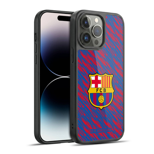 FC Barcelona Crest Patterns Glitch Gel Armour Case For Apple iPhone 14 Pro Max