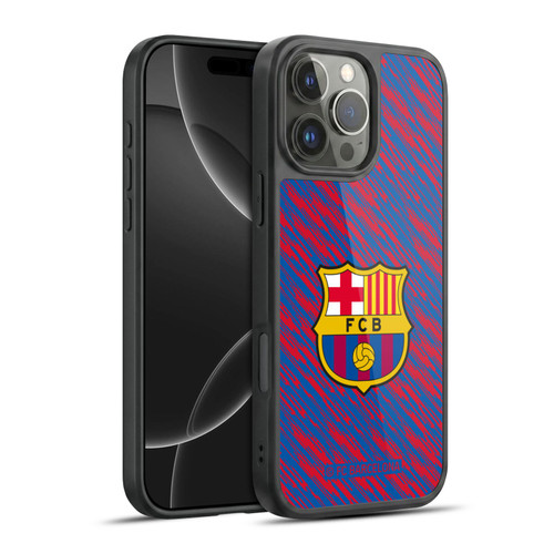 FC Barcelona Crest Patterns Glitch Gel Armour Case For Apple iPhone 16 Pro Max