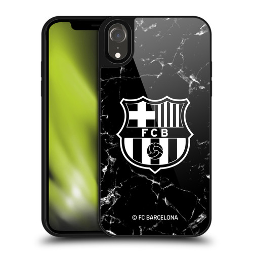 FC Barcelona Crest Patterns Black Marble Gel Armour Case For Apple iPhone XR