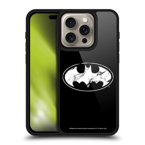 Batman DC Comics Logos Marble Gel Armour Case For Apple iPhone 16 Pro
