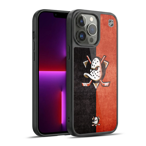 NHL Anaheim Ducks Half Distressed Gel Armour Case For Apple iPhone 13 Pro Max