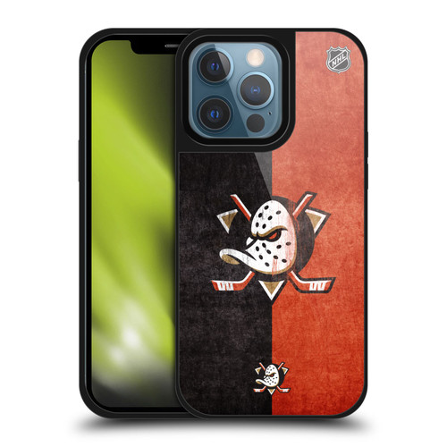NHL Anaheim Ducks Half Distressed Gel Armour Case For Apple iPhone 13 Pro