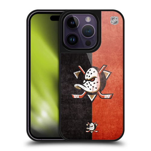 NHL Anaheim Ducks Half Distressed Gel Armour Case For Apple iPhone 14 Pro