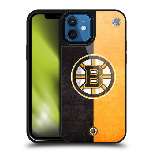 NHL Boston Bruins Half Distressed Gel Armour Case For Apple iPhone 12 / iPhone 12 Pro