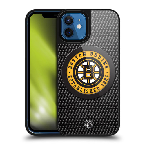 NHL Boston Bruins Puck Texture Gel Armour Case For Apple iPhone 12 / iPhone 12 Pro