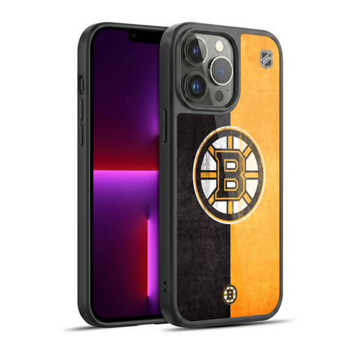NHL Boston Bruins Half Distressed Gel Armour Case For Apple iPhone 13 Pro Max