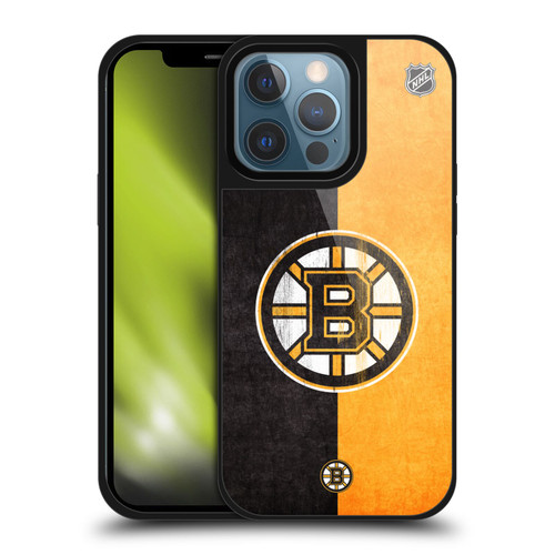 NHL Boston Bruins Half Distressed Gel Armour Case For Apple iPhone 13 Pro