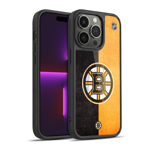 NHL Boston Bruins Half Distressed Gel Armour Case For Apple iPhone 14 Pro