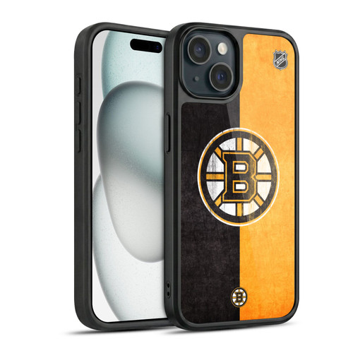NHL Boston Bruins Half Distressed Gel Armour Case For Apple iPhone 15