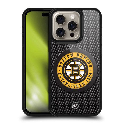 NHL Boston Bruins Puck Texture Gel Armour Case For Apple iPhone 16 Pro NHL Boston Bruins Puck Texture Gel Armour Case For Apple iPhone 16 Pro