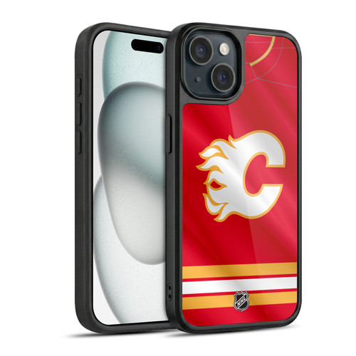 NHL Calgary Flames Jersey Gel Armour Case For Apple iPhone 15