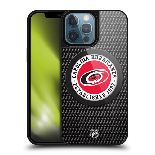 NHL Carolina Hurricanes Puck Texture Gel Armour Case For Apple iPhone 13 Pro Max