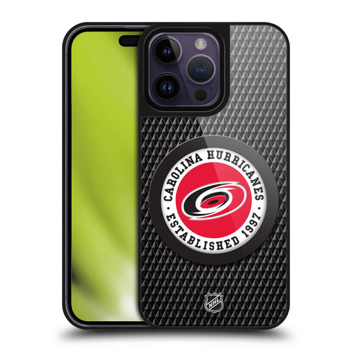 NHL Carolina Hurricanes Puck Texture Gel Armour Case For Apple iPhone 14 Pro Max