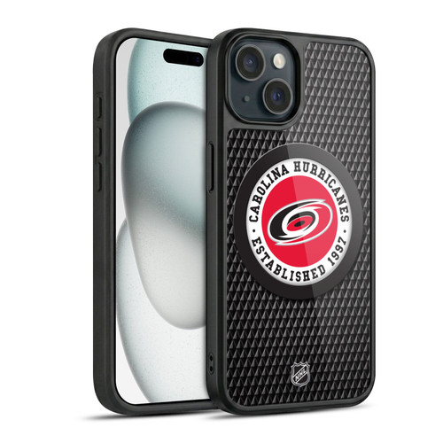NHL Carolina Hurricanes Puck Texture Gel Armour Case For Apple iPhone 15