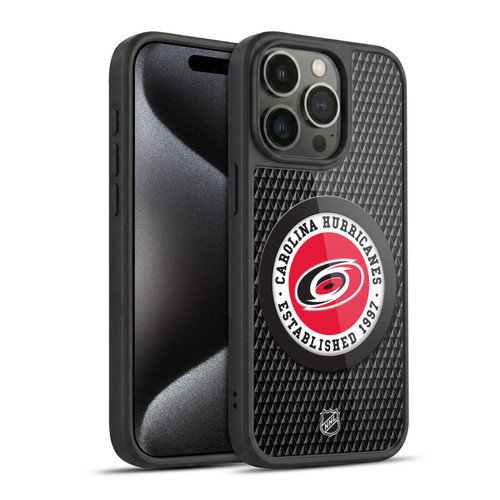 NHL Carolina Hurricanes Puck Texture Gel Armour Case For Apple iPhone 15 Pro