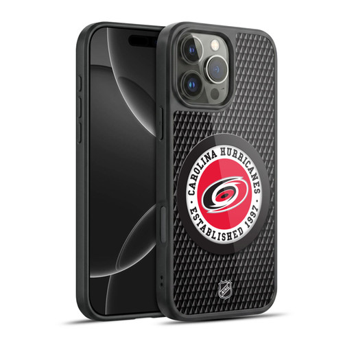 NHL Carolina Hurricanes Puck Texture Gel Armour Case For Apple iPhone 16 Pro Max