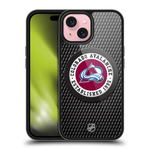 NHL Colorado Avalanche Puck Texture Gel Armour Case For Apple iPhone 15 NHL Colorado Avalanche Puck Texture Gel Armour Case For Apple iPhone 15