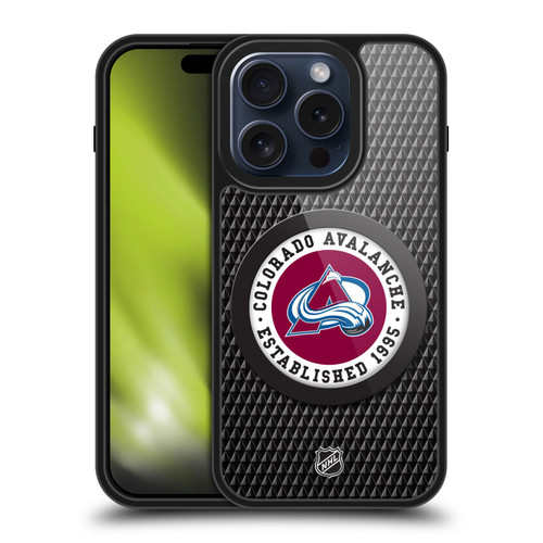 NHL Colorado Avalanche Puck Texture Gel Armour Case For Apple iPhone 15 Pro