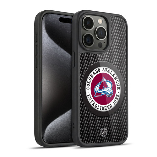 NHL Colorado Avalanche Puck Texture Gel Armour Case For Apple iPhone 15 Pro
