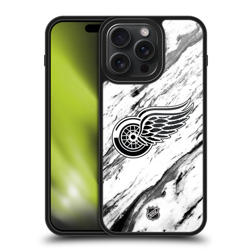 NHL Detroit Red Wings Marble Gel Armour Case For Apple iPhone 15 Pro Max