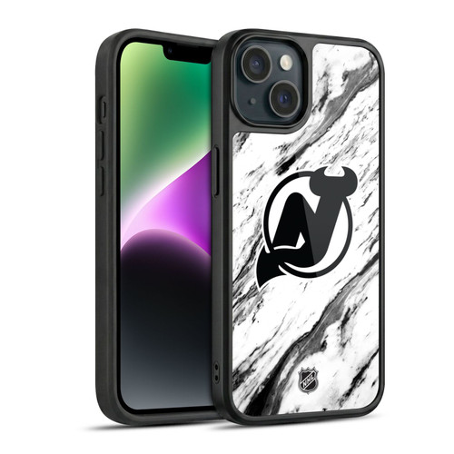 NHL New Jersey Devils Marble Gel Armour Case For Apple iPhone 14
