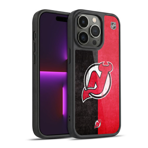 NHL New Jersey Devils Half Distressed Gel Armour Case For Apple iPhone 14 Pro