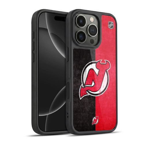 NHL New Jersey Devils Half Distressed Gel Armour Case For Apple iPhone 16 Pro
