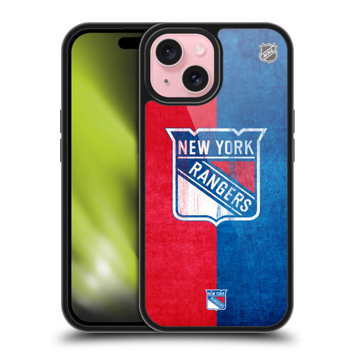 NHL New York Rangers Half Distressed Gel Armour Case For Apple iPhone 15 NHL New York Rangers Half Distressed Gel Armour Case For Apple iPhone 15