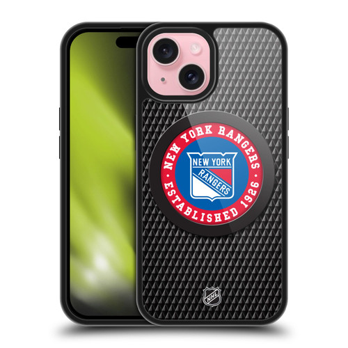 NHL New York Rangers Puck Texture Gel Armour Case For Apple iPhone 15