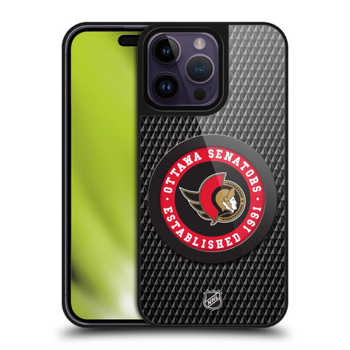 NHL Ottawa Senators Puck Texture Gel Armour Case For Apple iPhone 14 Pro Max