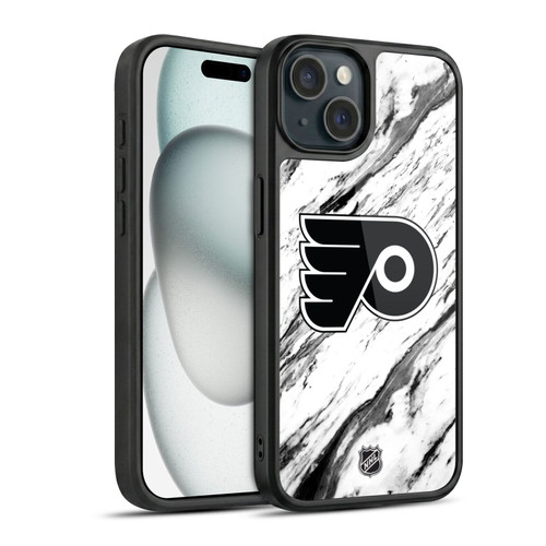 NHL Philadelphia Flyers Marble Gel Armour Case For Apple iPhone 15