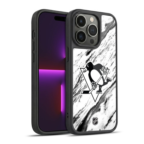 NHL Pittsburgh Penguins Marble Gel Armour Case For Apple iPhone 14 Pro