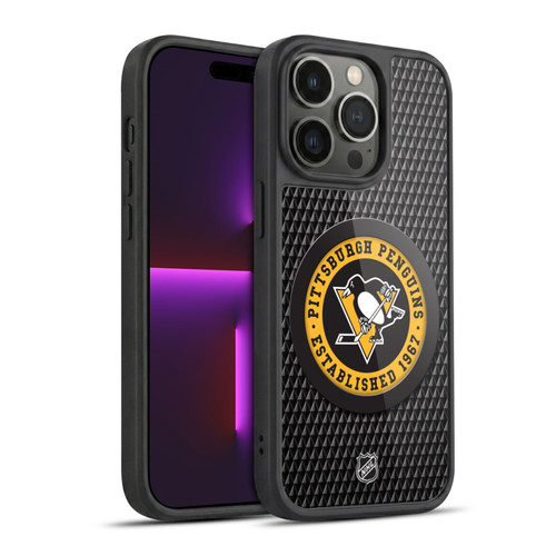 NHL Pittsburgh Penguins Puck Texture Gel Armour Case For Apple iPhone 14 Pro