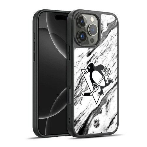 NHL Pittsburgh Penguins Marble Gel Armour Case For Apple iPhone 16 Pro Max