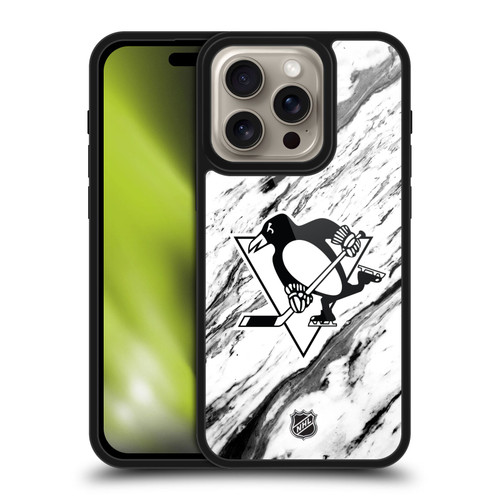 NHL Pittsburgh Penguins Marble Gel Armour Case For Apple iPhone 16 Pro