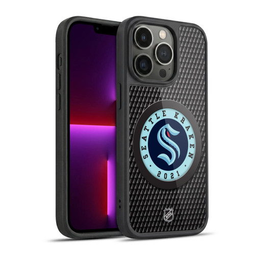NHL Seattle Kraken Puck Texture Gel Armour Case For Apple iPhone 13 Pro