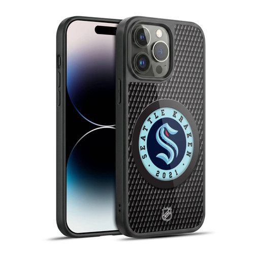 NHL Seattle Kraken Puck Texture Gel Armour Case For Apple iPhone 14 Pro Max