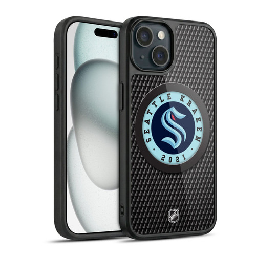 NHL Seattle Kraken Puck Texture Gel Armour Case For Apple iPhone 15