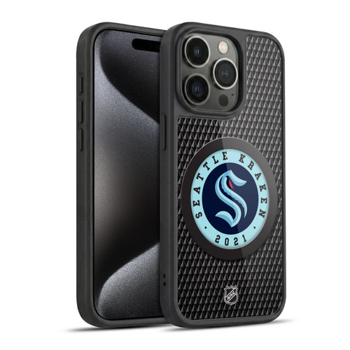 NHL Seattle Kraken Puck Texture Gel Armour Case For Apple iPhone 15 Pro