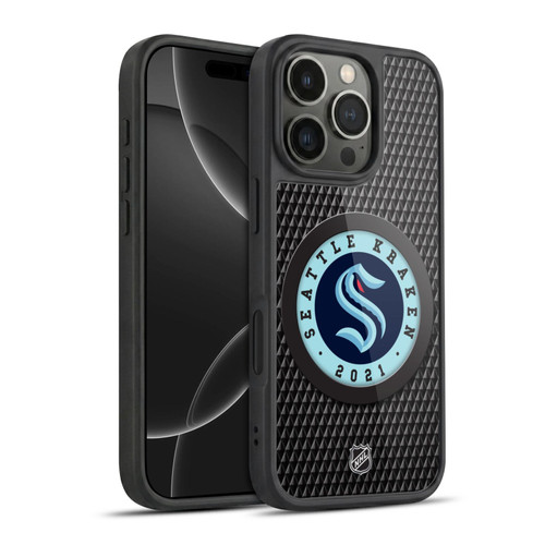 NHL Seattle Kraken Puck Texture Gel Armour Case For Apple iPhone 16 Pro