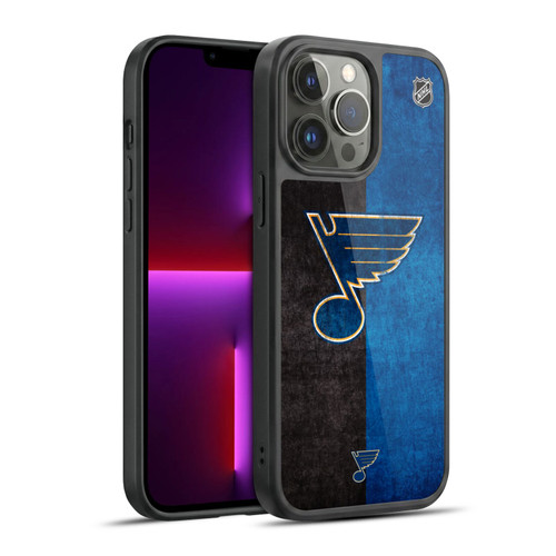 NHL St Louis Blues Half Distressed Gel Armour Case For Apple iPhone 13 Pro Max