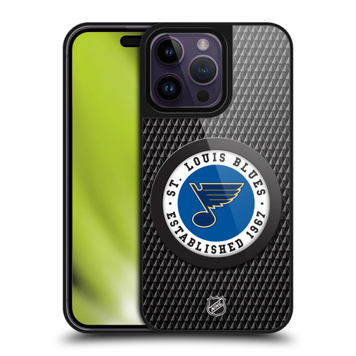 NHL St Louis Blues Puck Texture Gel Armour Case For Apple iPhone 14 Pro Max