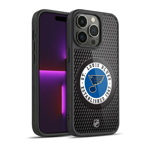 NHL St Louis Blues Puck Texture Gel Armour Case For Apple iPhone 14 Pro