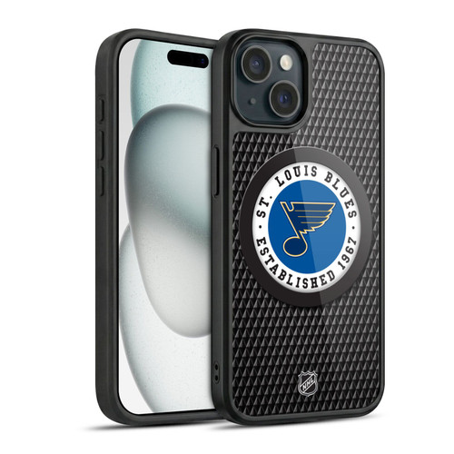 NHL St Louis Blues Puck Texture Gel Armour Case For Apple iPhone 15