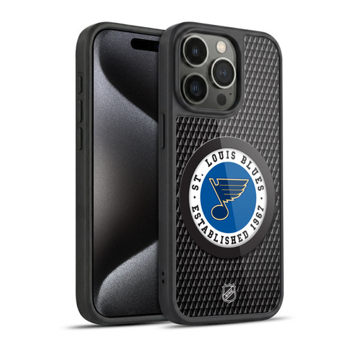 NHL St Louis Blues Puck Texture Gel Armour Case For Apple iPhone 15 Pro