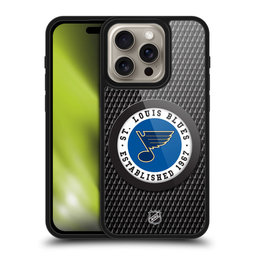 NHL St Louis Blues Puck Texture Gel Armour Case For Apple iPhone 16 Pro