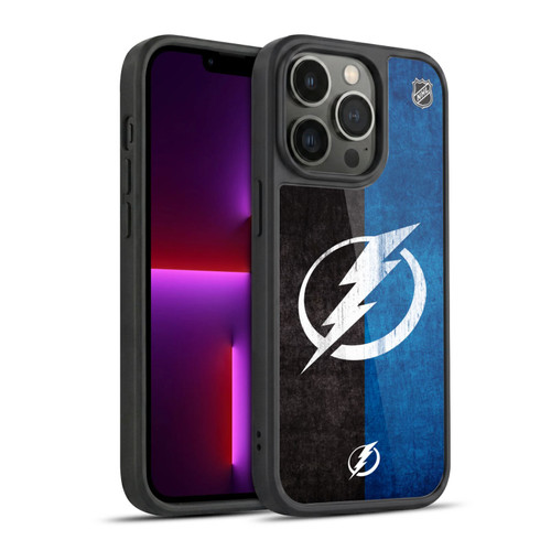 NHL Tampa Bay Lightning Half Distressed Gel Armour Case For Apple iPhone 13 Pro