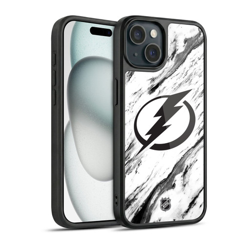 NHL Tampa Bay Lightning Marble Gel Armour Case For Apple iPhone 15