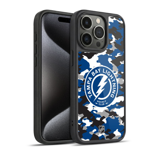 NHL Tampa Bay Lightning Camouflage Gel Armour Case For Apple iPhone 15 Pro
