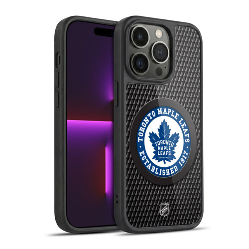NHL Toronto Maple Leafs Puck Texture Gel Armour Case For Apple iPhone 14 Pro